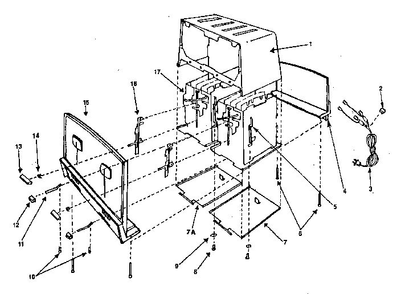 Replacement Parts Diagram and Parts List for T009N  Proctor Silex Toaster